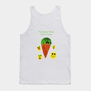 Ice Cream Faces Drawing Tank Top